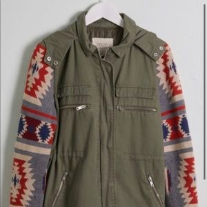 Thread And Supply With Aztec Print Sweater Sleeves